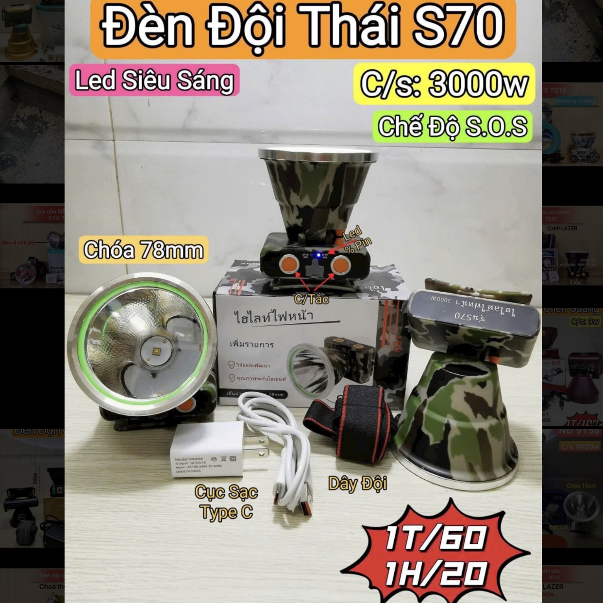 Đèn đội đầu Thái S70