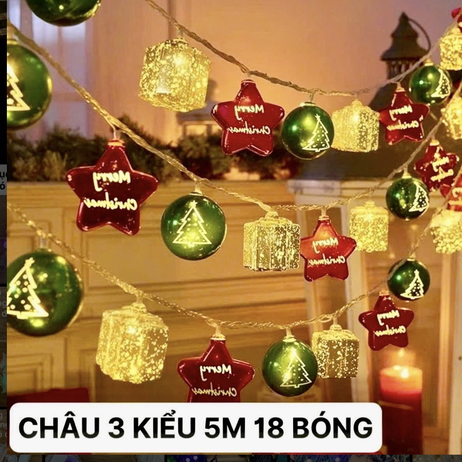 Đèn dây 5m Châu 3 kiểu 18 bóng