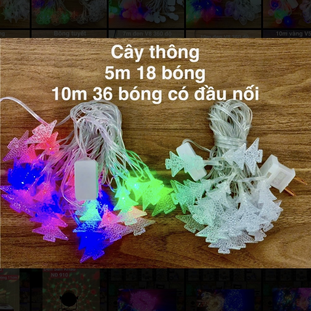 Đèn dây 10m cây thông 36 bóng - có đầu nối