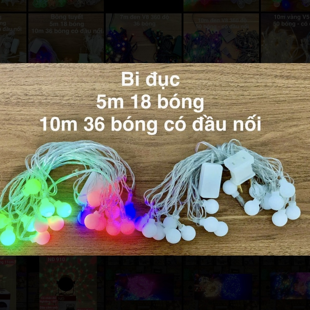 Đèn dây 10m bi đục 36 bóng