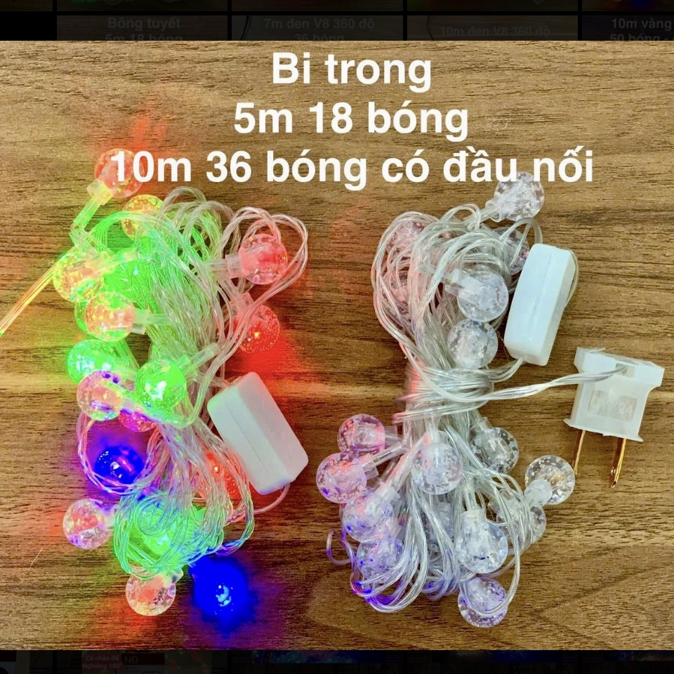 Đèn dây 10m bi trong 36 bóng - có đầu nối