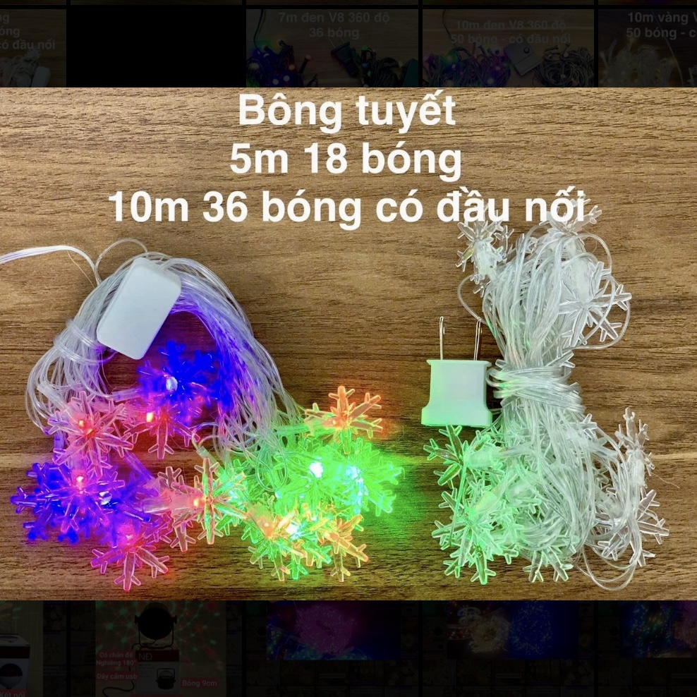 Đèn dây 5m bông tuyết 18 bóng
