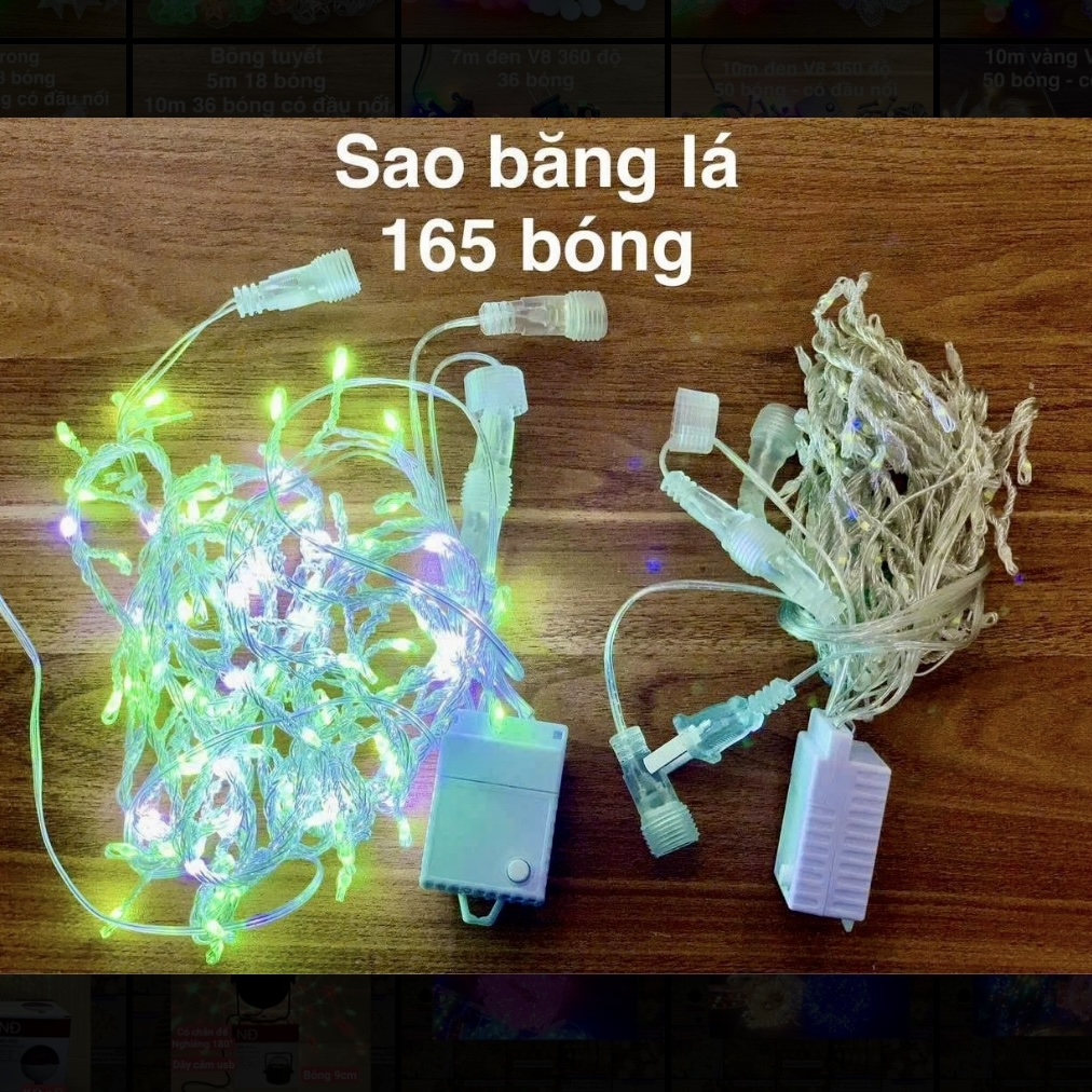 Đèn dây sao băng lá 165 bóng